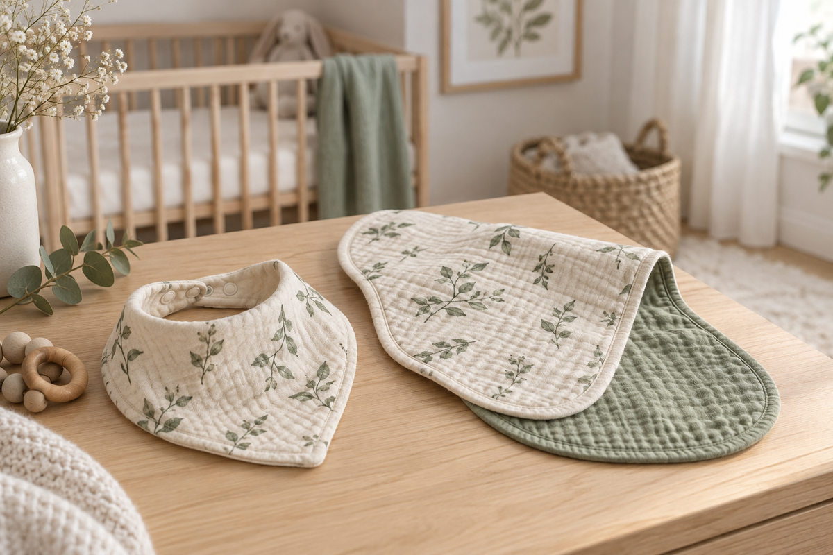 Bavoir bandana et bavoir d'épaule en mousseline douce pour bébé