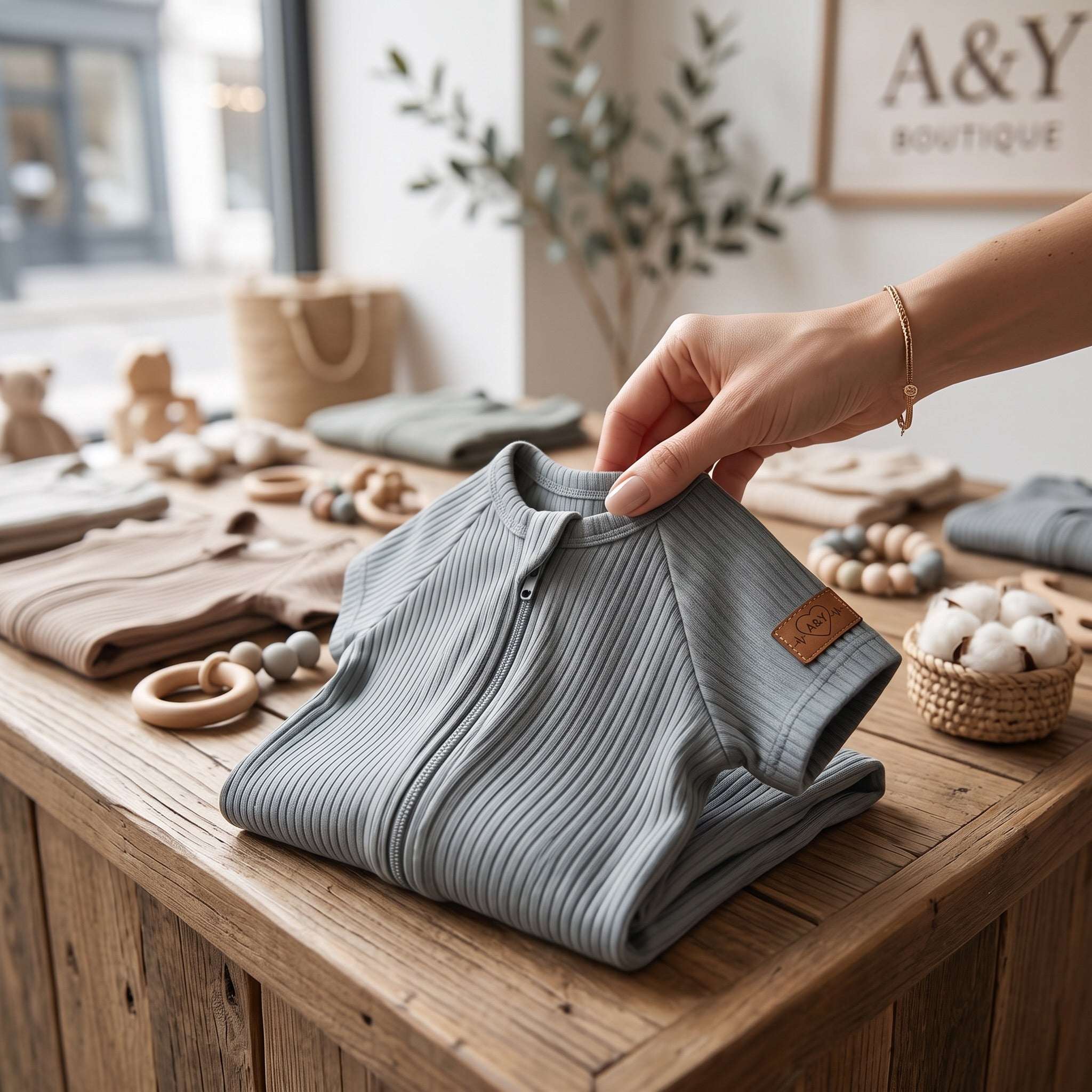 Barboteuse Courte d'Été avec Zipper— 95% Coton Bio (GOTS) — Tout Doux™