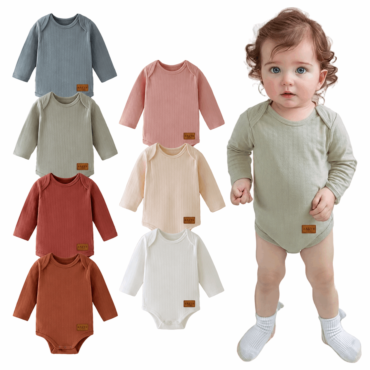 Body bébé premium manches longues en coton biologique– Tout Doux™ A&Y