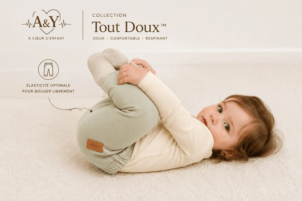 Pantalon bébé en coton biologique Tout Doux™ | A&Y by Chez A&Y- À Coeur d'Enfant