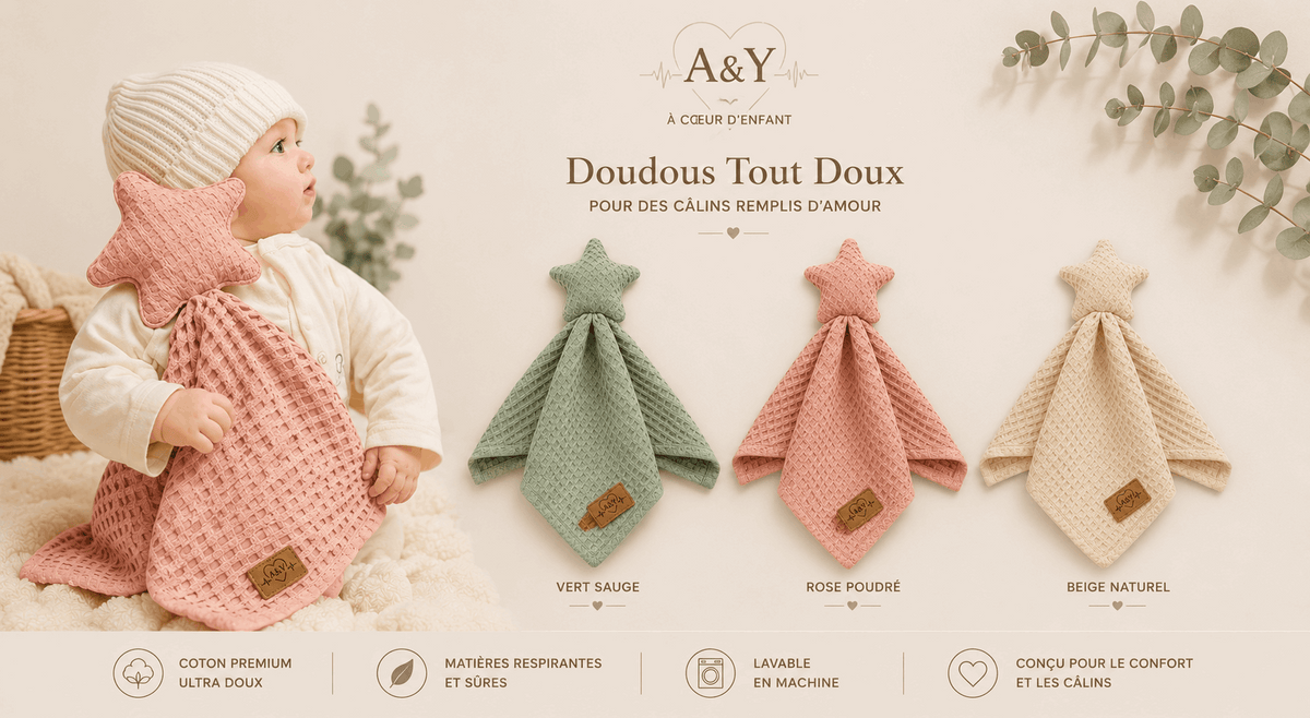 A&Y Tout Doux™ — Doudou Étoile Sensoriel en Bambou & Coton Biologique by Chez A&Y- À Coeur d'Enfant