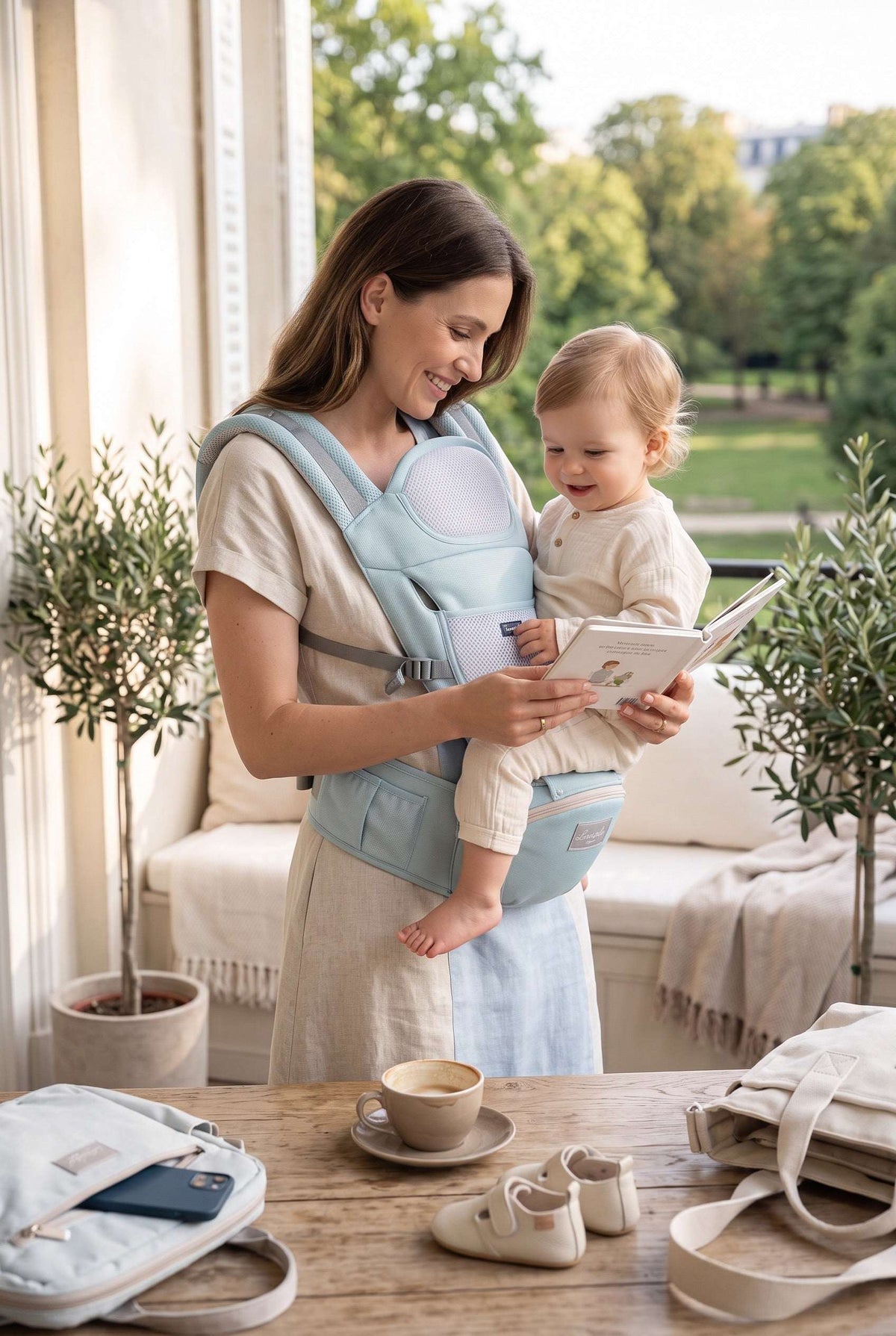 Porte-bébé ergonomique 6-en-1 avec siège de hanche | Sélection A&Y