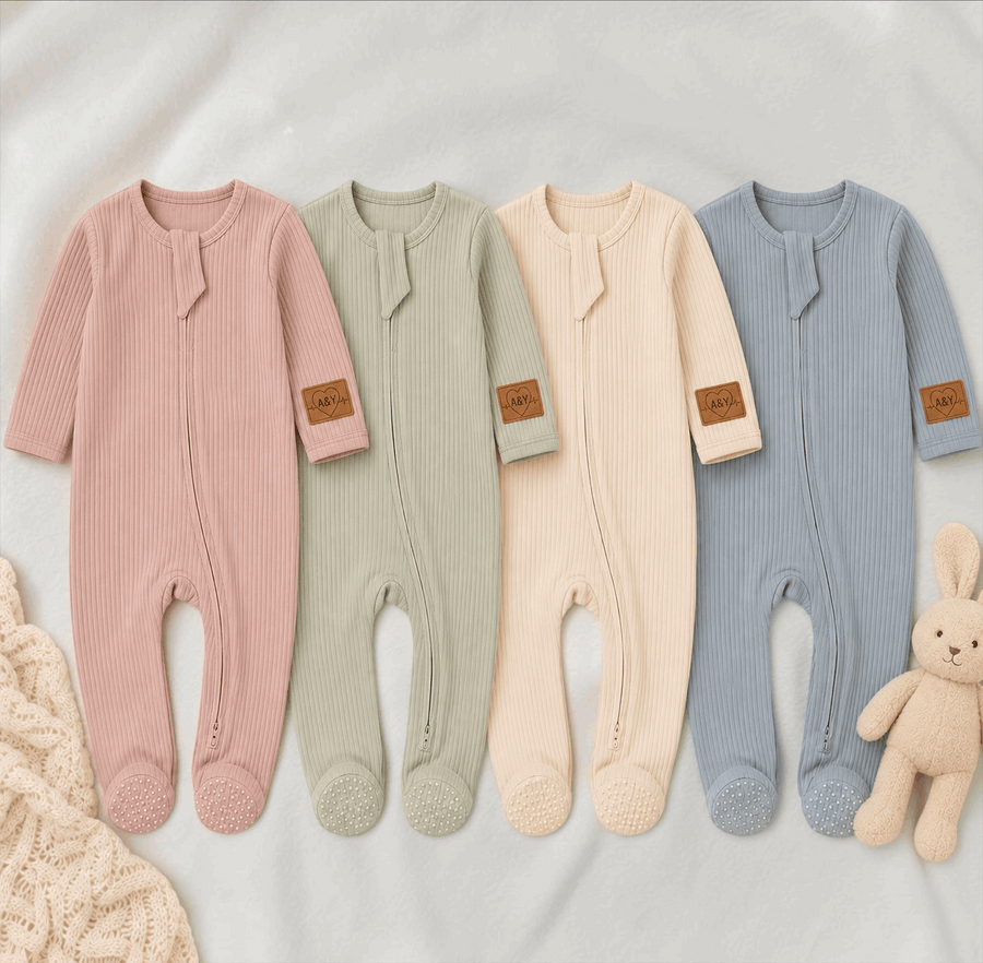 Pyjama à pieds en coton biologique extensible — Tout Doux™
