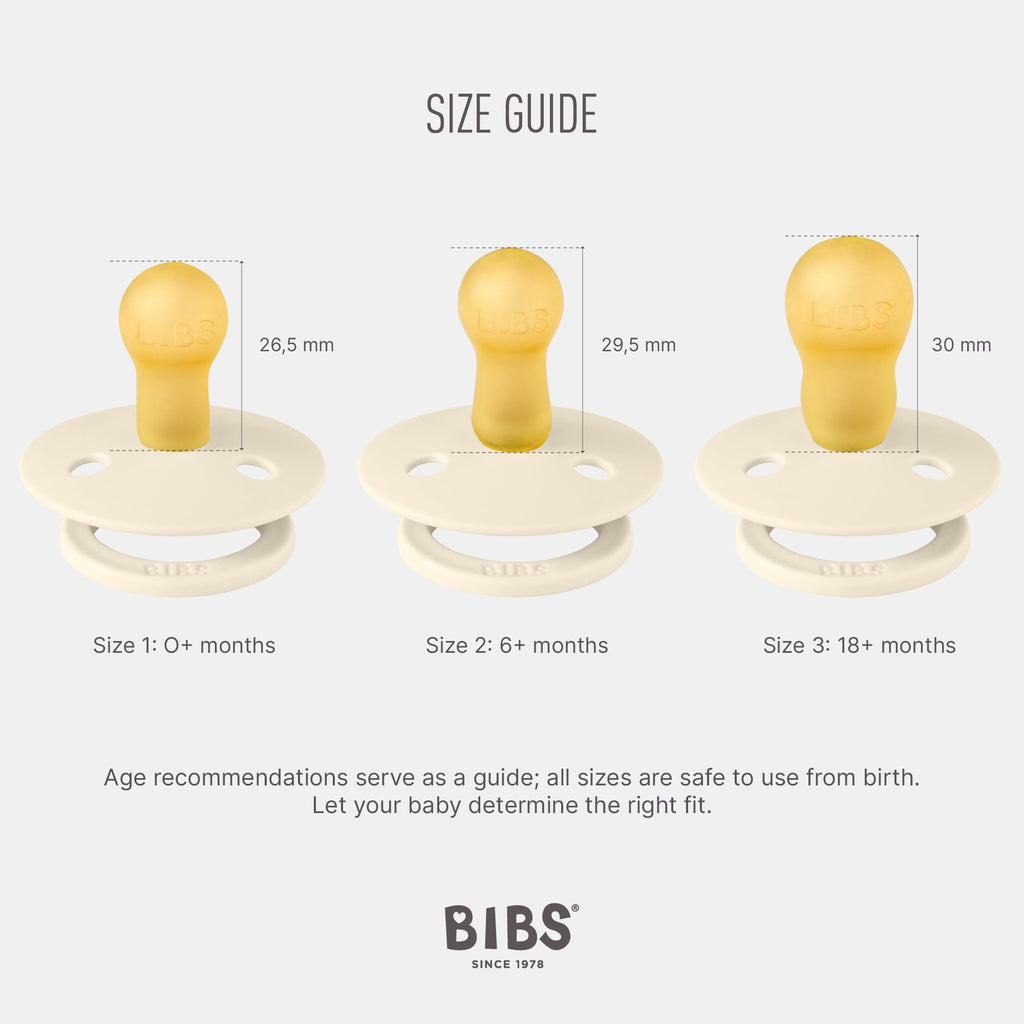 Sucettes BIBS Couleur Lot De 2 Sans BPA Tétine Rond Danemark Vanille 18 36 Mois