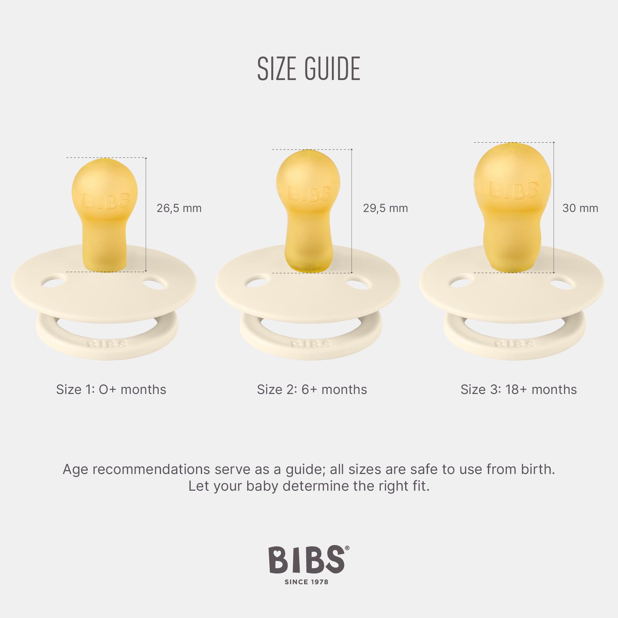Sucettes BIBS Couleur Lot De 2 Sans BPA Tétine Rond Danemark Vanille 18 36 Mois
