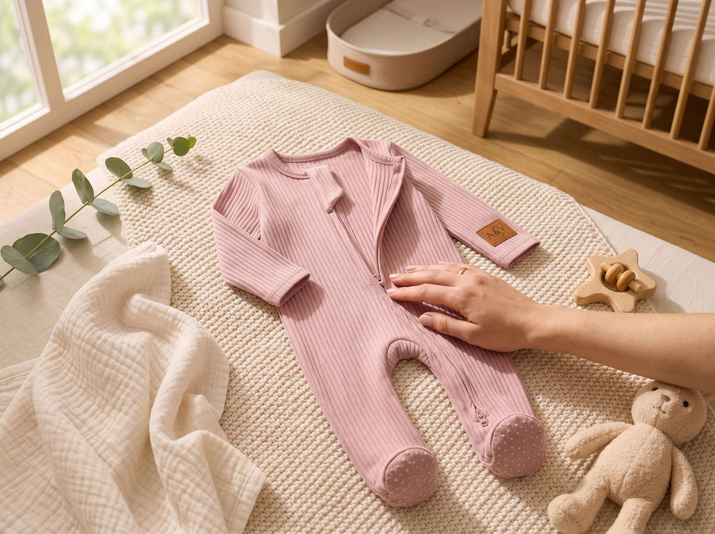 Pyjama Barboteuse Bébé — 95% Coton Bio & Spandex (GOTS) — Tout Doux™