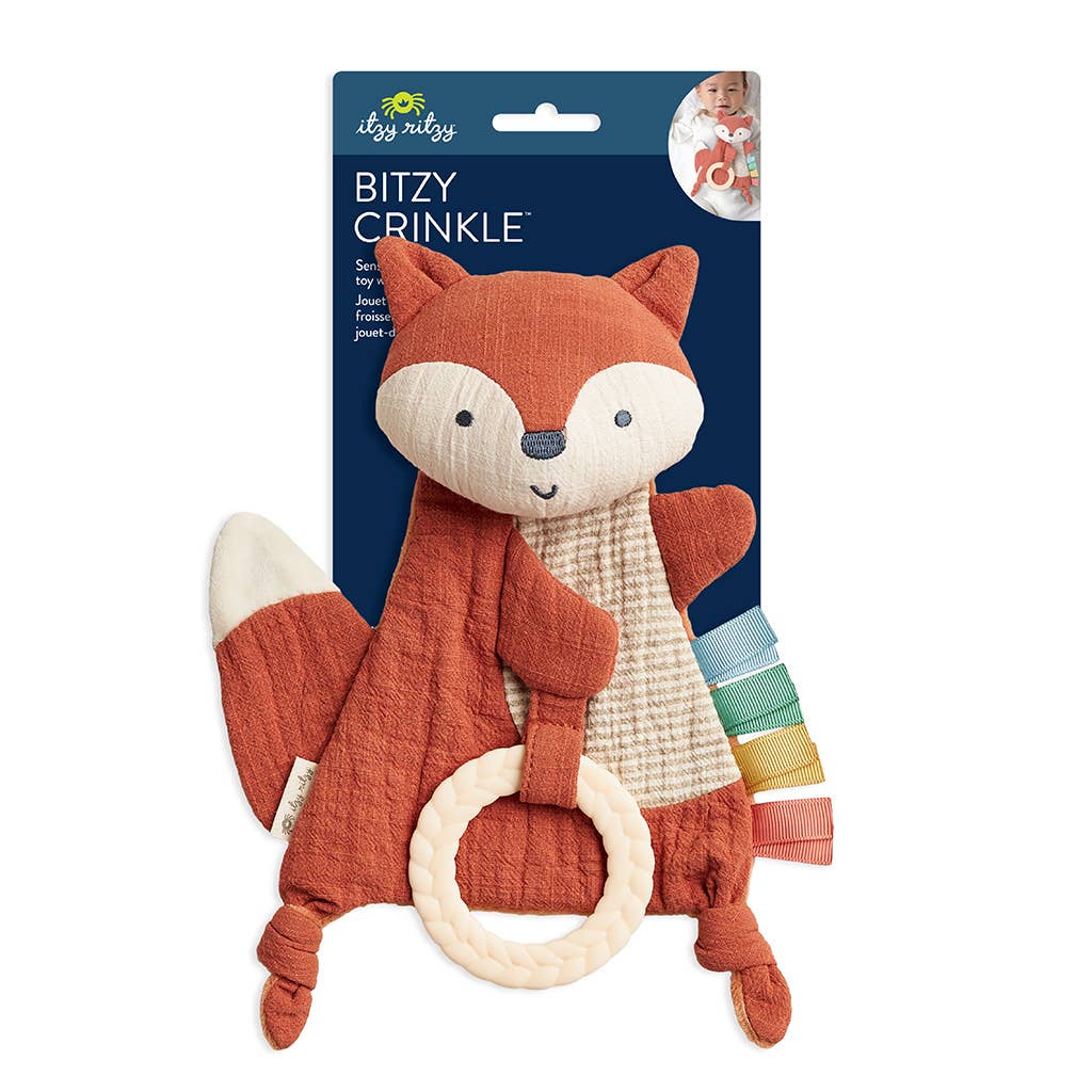 Itzy Ritzy Bitzy Crinkle Renard Jouet Sensoriel Avec Anneau De Dentition