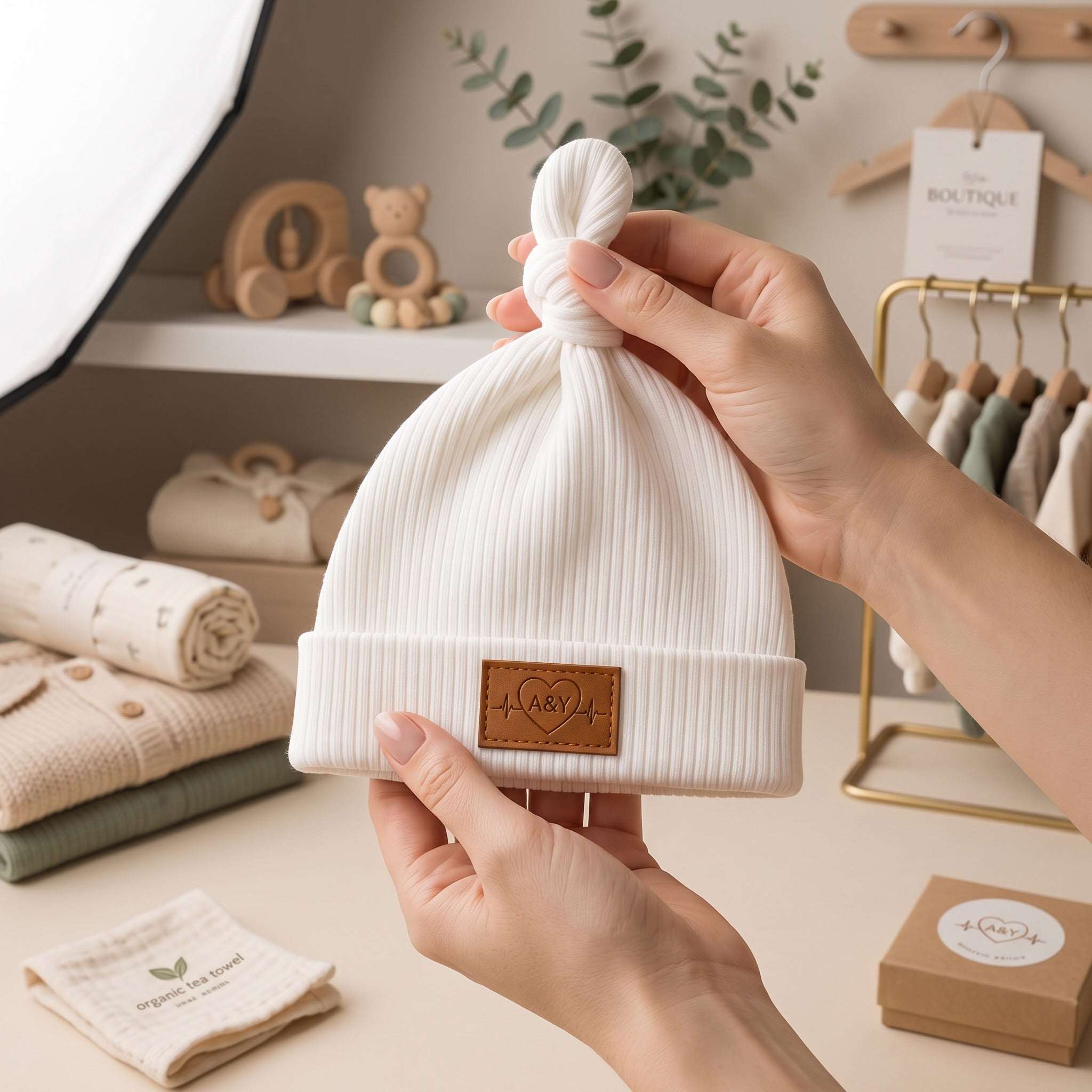 Bonnet Bébé Nouveau-Né en Coton Biologique Très Extensible (Certifié GOTS) — Tout Doux™