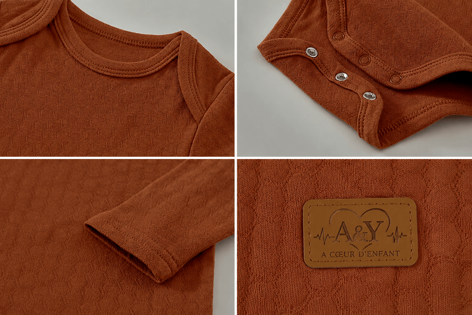 Body bébé premium manches longues en coton biologique– Tout Doux™ A&Y