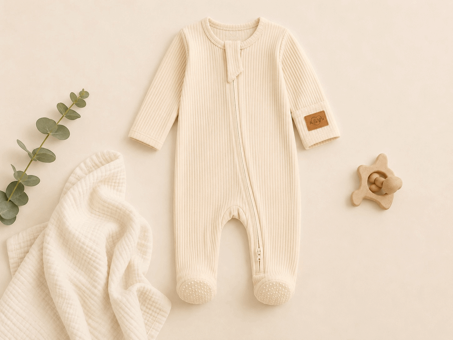 Pyjama Barboteuse Bébé — 95% Coton Bio & Spandex (GOTS) — Tout Doux™