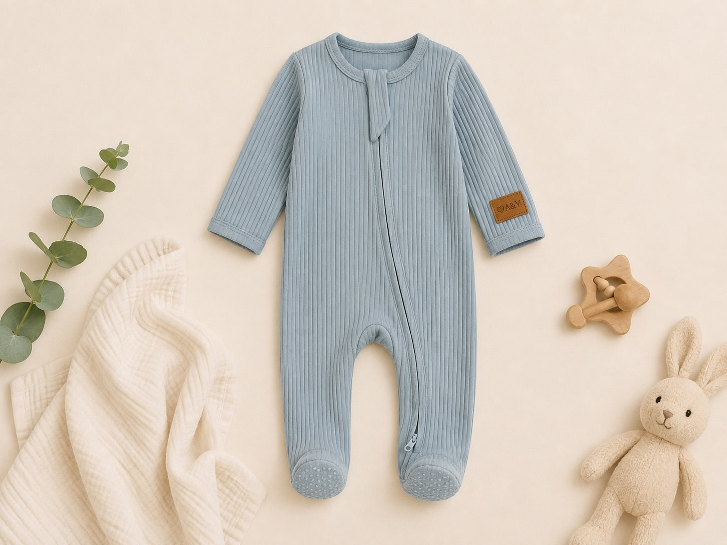 Pyjama Barboteuse Bébé — 95% Coton Bio & Spandex (GOTS) — Tout Doux™