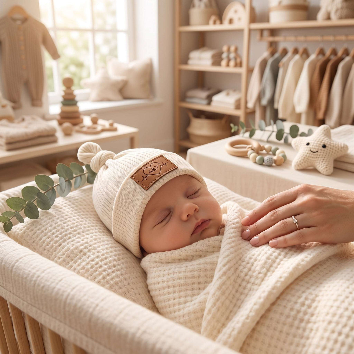 Bonnet Bébé Nouveau-Né en Coton Biologique Très Extensible (Certifié GOTS) — Tout Doux™