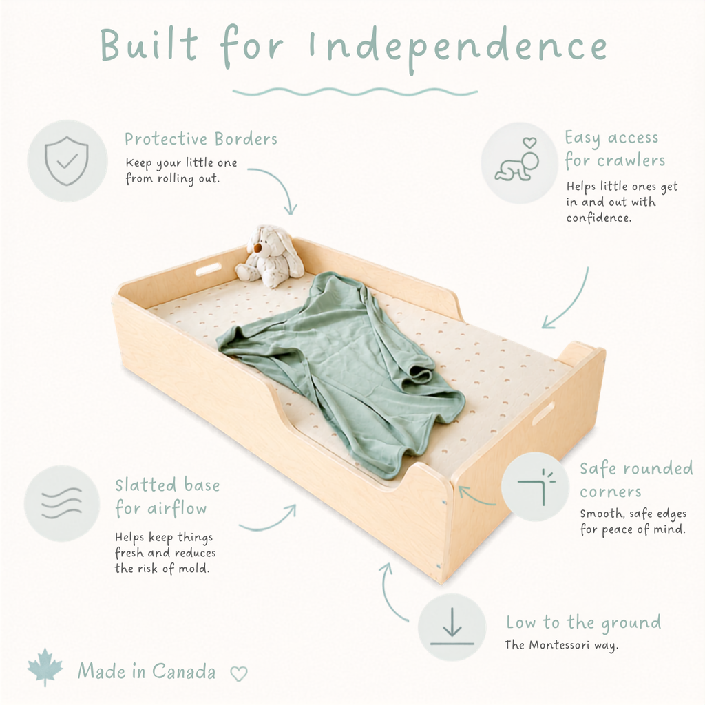 APPLE CRIB - Montessori Floor Bed with Rails by Sapiens Child