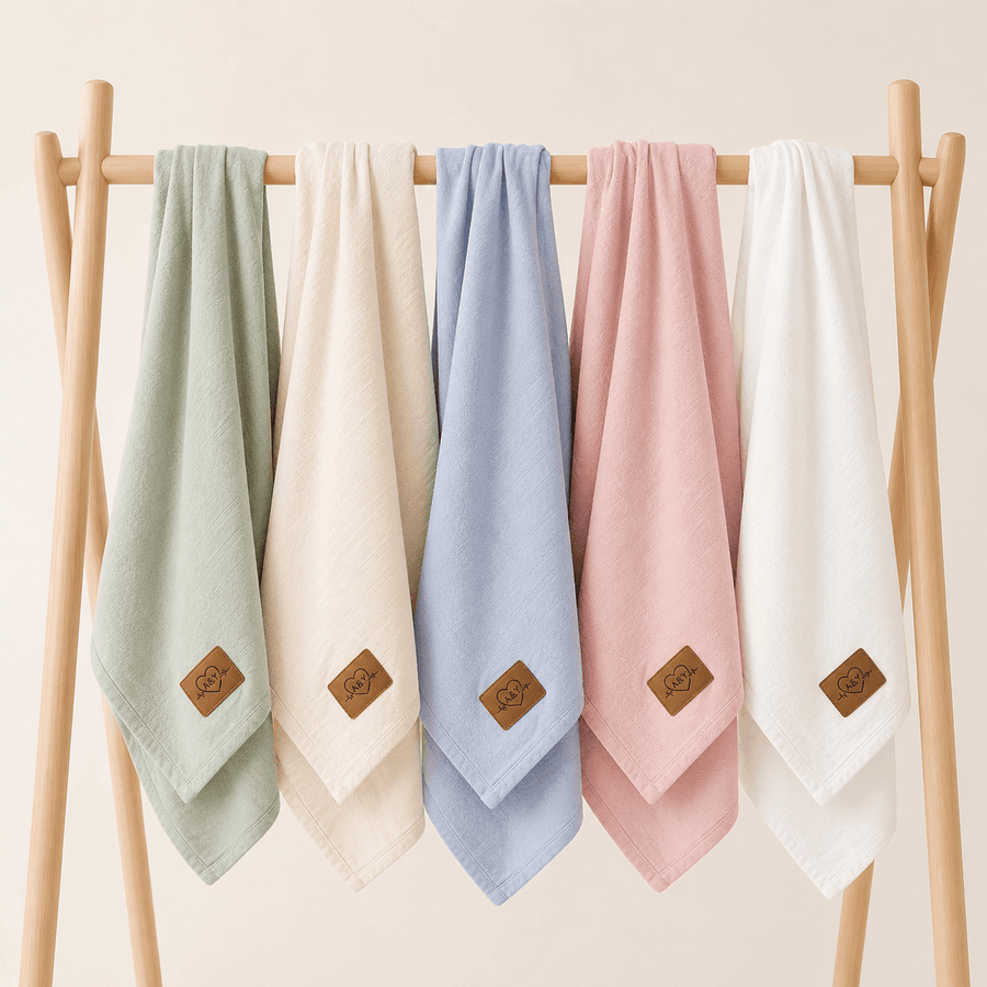 Couverture Signature bébé en coton biologique 96 × 96 cm |Tout Doux™ A&Y (rose-2)