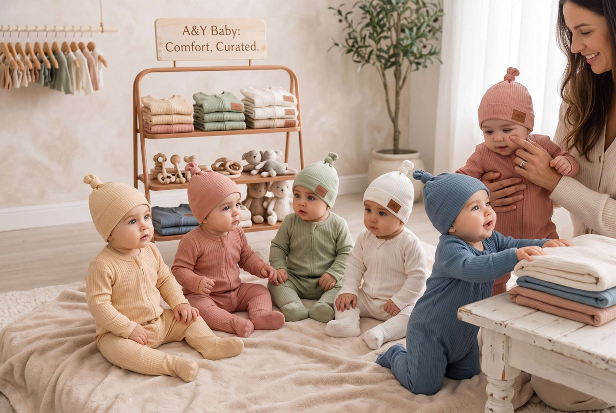 Bonnet Bébé Nouveau-Né en Coton Biologique Très Extensible (Certifié GOTS) — Tout Doux™