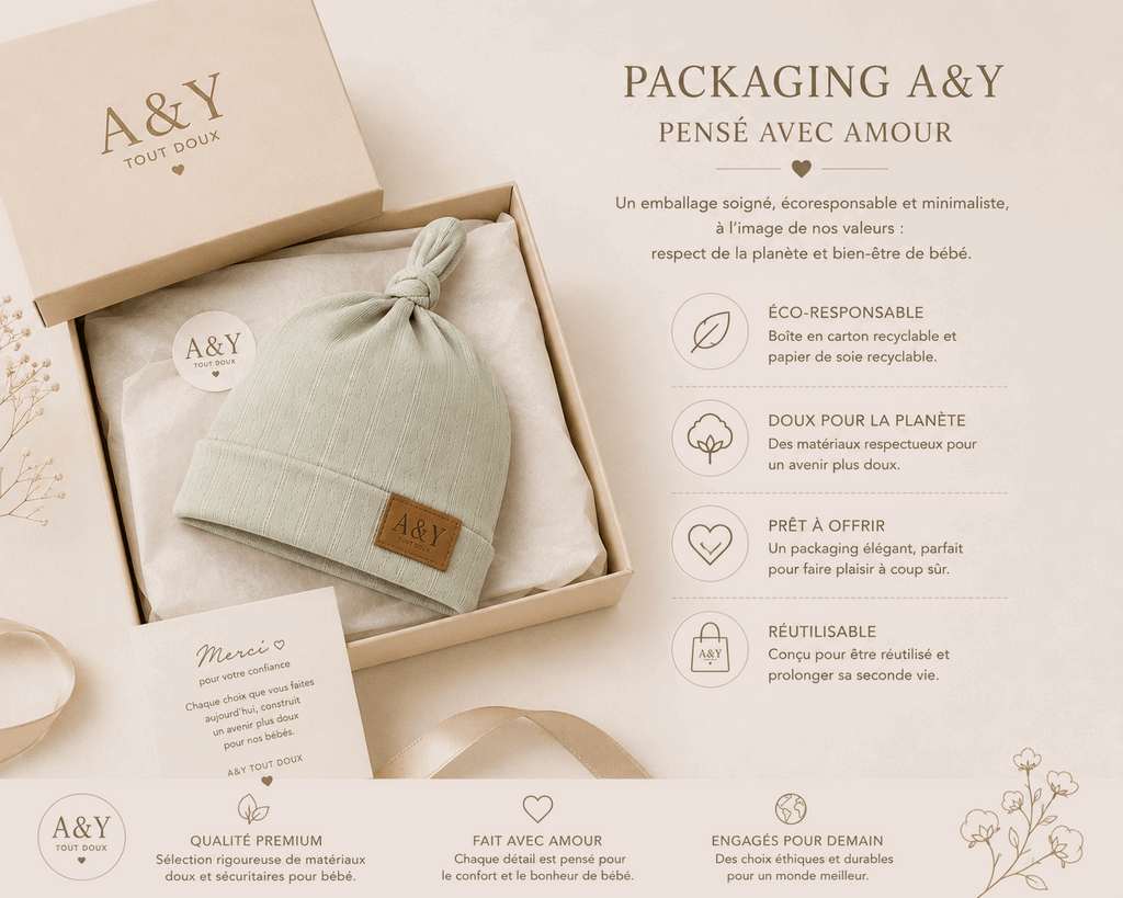 Bonnet pointelle en coton biologique – A&Y Tout Doux — Lancement Prévente A&Y