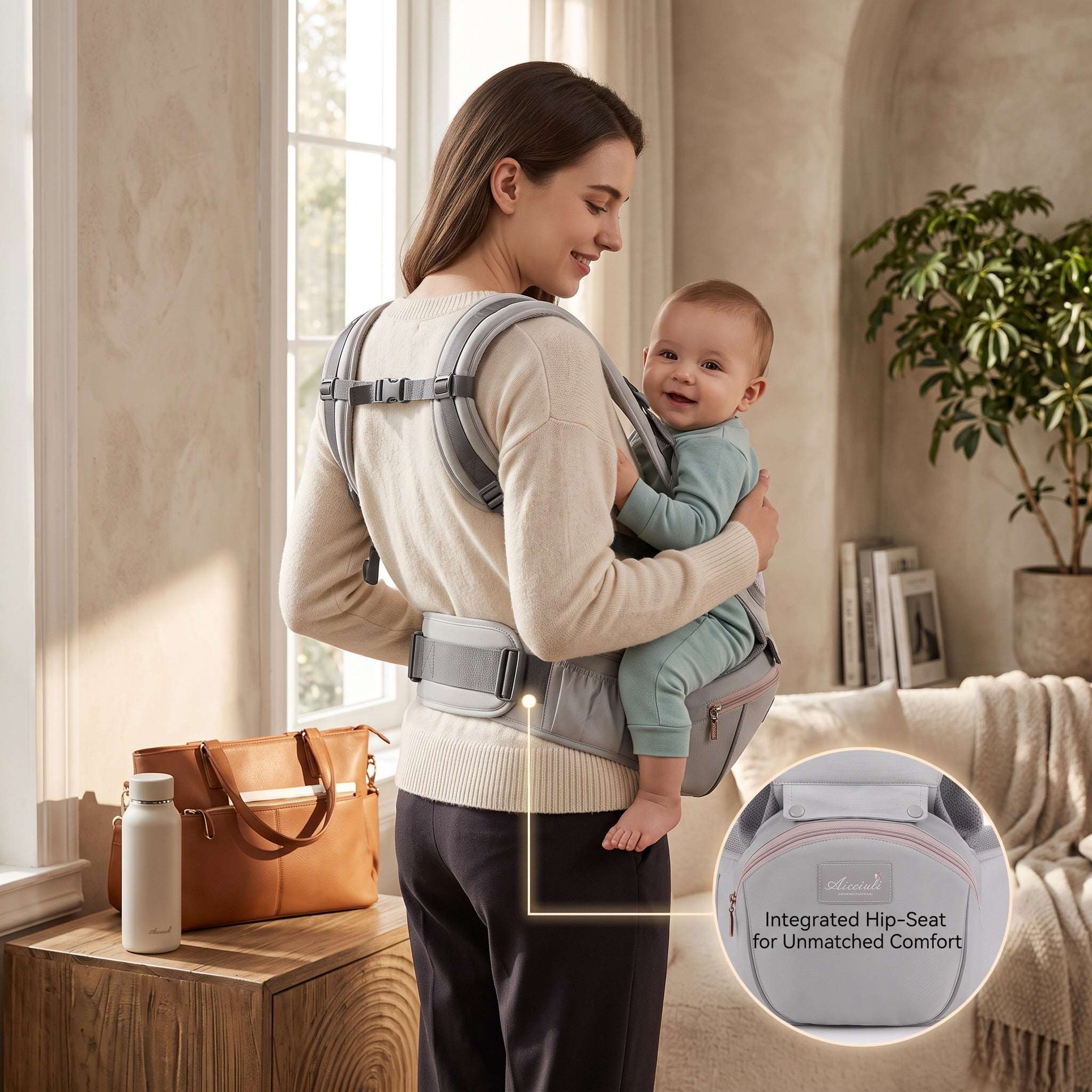 Porte-bébé ergonomique 6-en-1 avec siège de hanche | Sélection A&Y