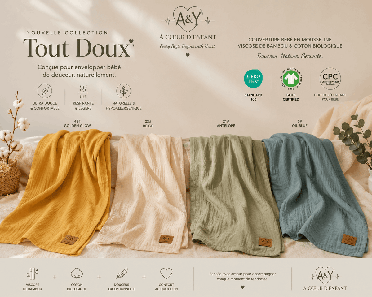 Collection Tout Doux -Couvertures Mousselines