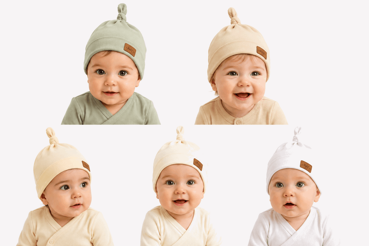Bonnet noué bébé Tout Doux™ — 100 % coton biologique (jaune) — Lancement Prévente A&Y
