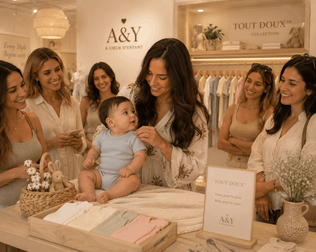 Cache-couche manches courtes en coton biologique |Tout Doux™ A&Y (rose-poudre-1) — Lancement Prévente A&Y