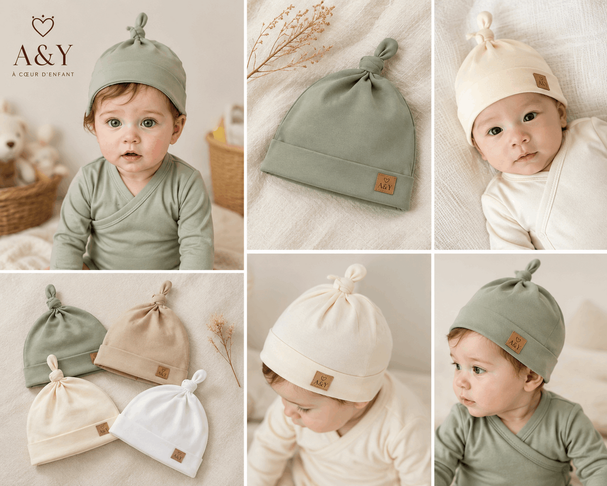 Bonnet noué bébé Tout Doux™ — 100 % coton biologique
