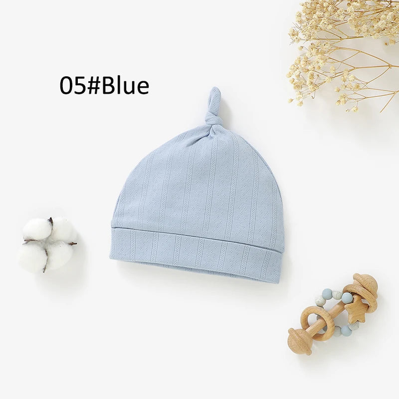 Bonnet pointelle en coton biologique — Bleu glacier