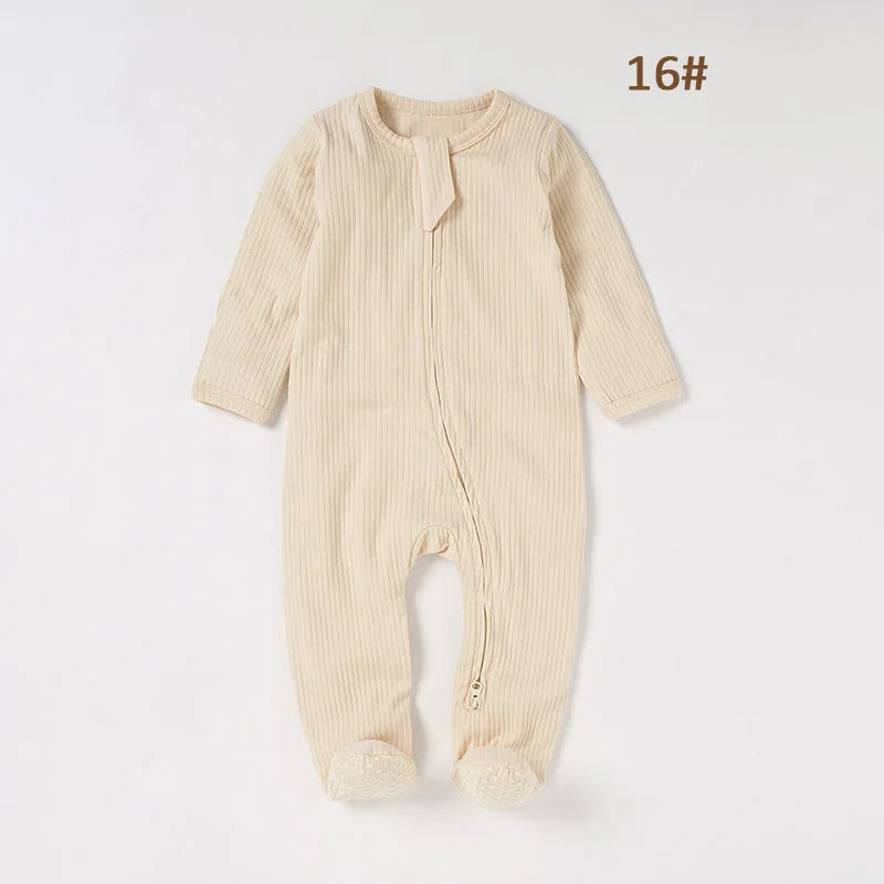 Pyjama à pieds en coton biologique extensible — Beige (16#)