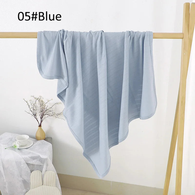 Couverture Signature pointelle 96 × 96 cm — Bleu glacier