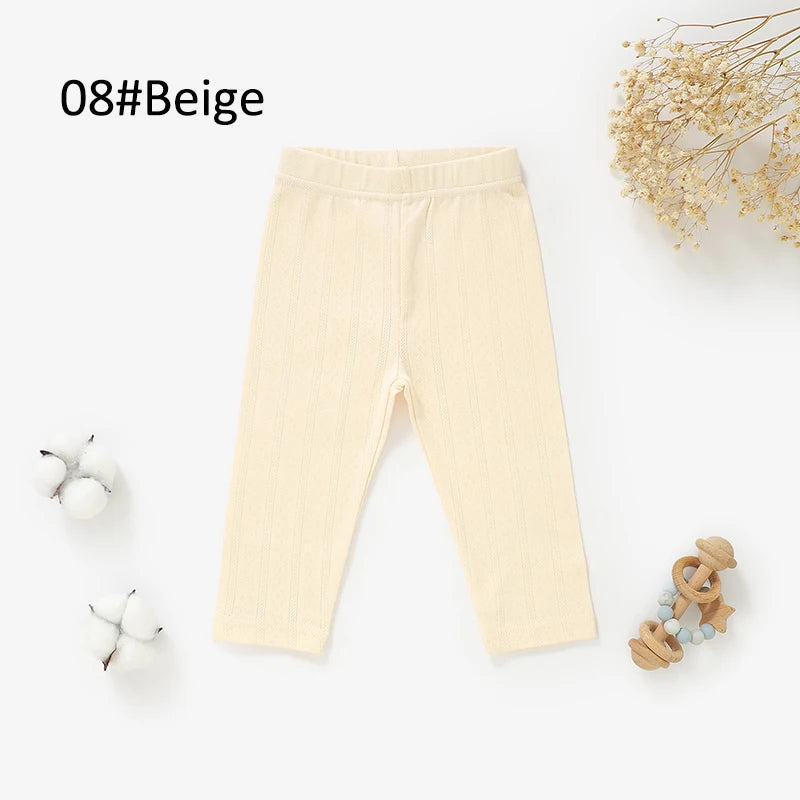 Pantalon pointelle en coton biologique Tout Doux™ — Beige / Organic cotton pointelle baby pants Tout Doux™ — Beige