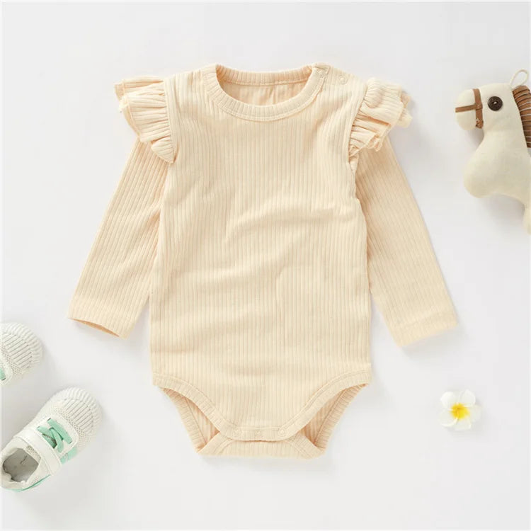 Cache-couche côtelé à volants — Beige (16#)