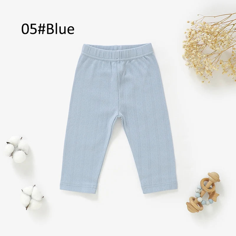 Pantalon pointelle en coton biologique Tout Doux™ — Bleu glacier / Organic cotton pointelle baby pants Tout Doux™ — Glacier blue