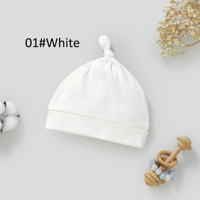 Bonnet pointelle en coton biologique — Blanc neige