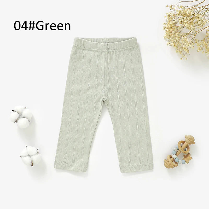 Pantalon pointelle en coton biologique Tout Doux™ — Sauge des fjords / Organic cotton pointelle baby pants Tout Doux™ — Fjord sage