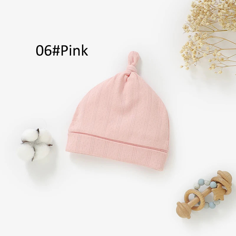 Bonnet pointelle en coton biologique — Rose aurore