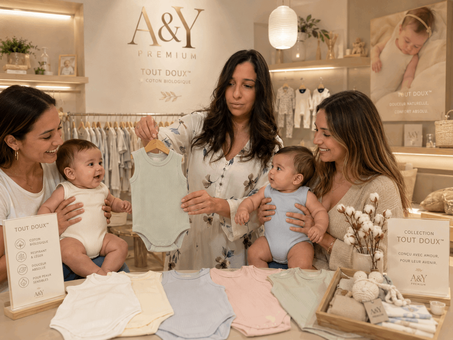 Cache-couche sans manches en coton biologique pointelle –Tout Doux™ (vert-sauge) — Lancement Prévente A&Y