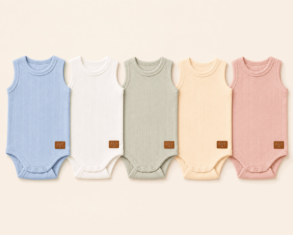 Cache-couche sans manches en coton biologique pointelle –Tout Doux™ (bleu-ciel) — Lancement Prévente A&Y