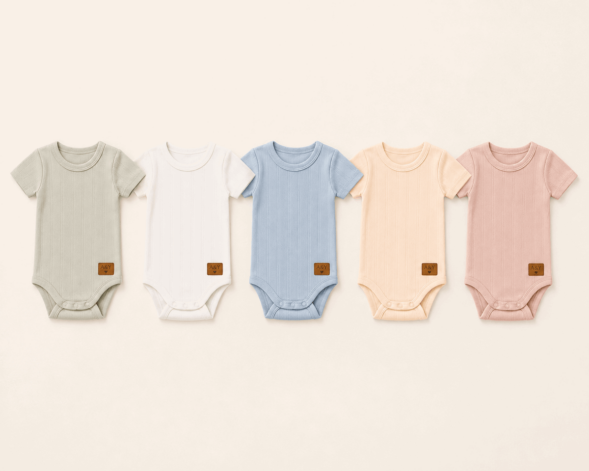 Cache-couche manches courtes en coton biologique |Tout Doux™ A&Y (bleu-ciel) — Lancement Prévente A&Y