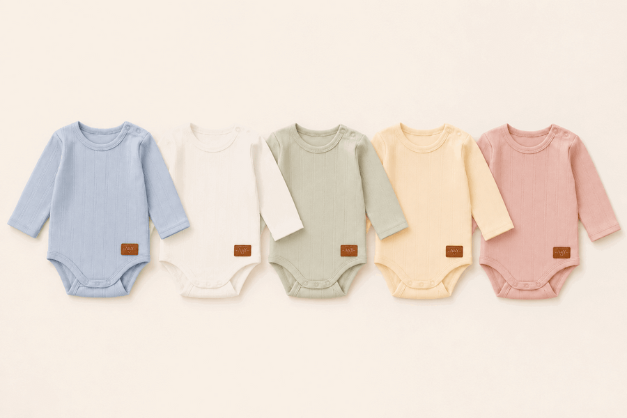 Cache-couche bébé pointelle en coton biologique –Tout Doux™ A&Y (creme)