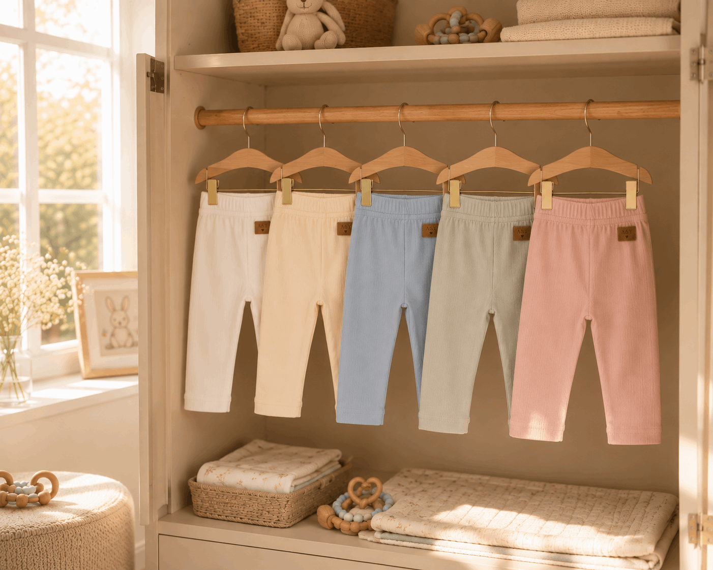 Pantalon bébé coton biologique pointelle Tout Doux™ A&Y (jaune) — Lancement Prévente A&Y