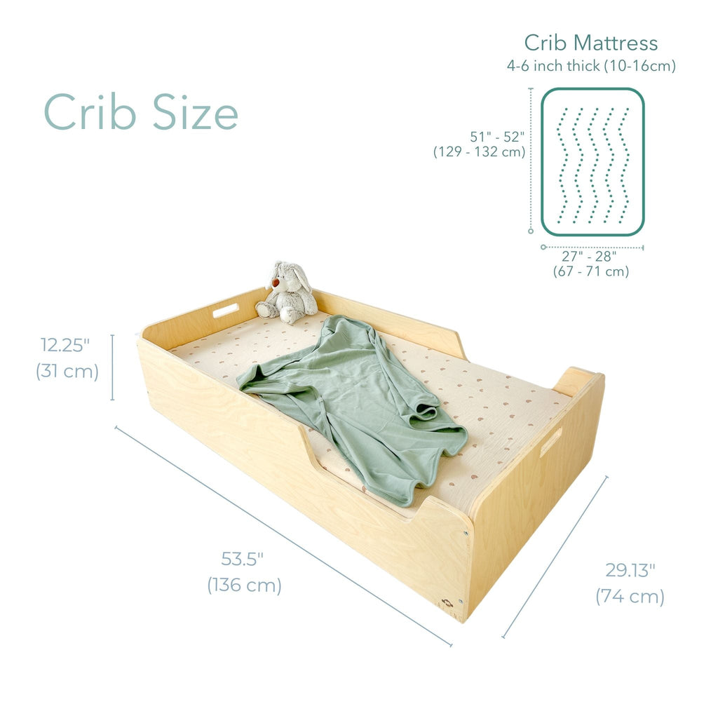APPLE CRIB - Montessori Floor Bed with Rails by Sapiens Child