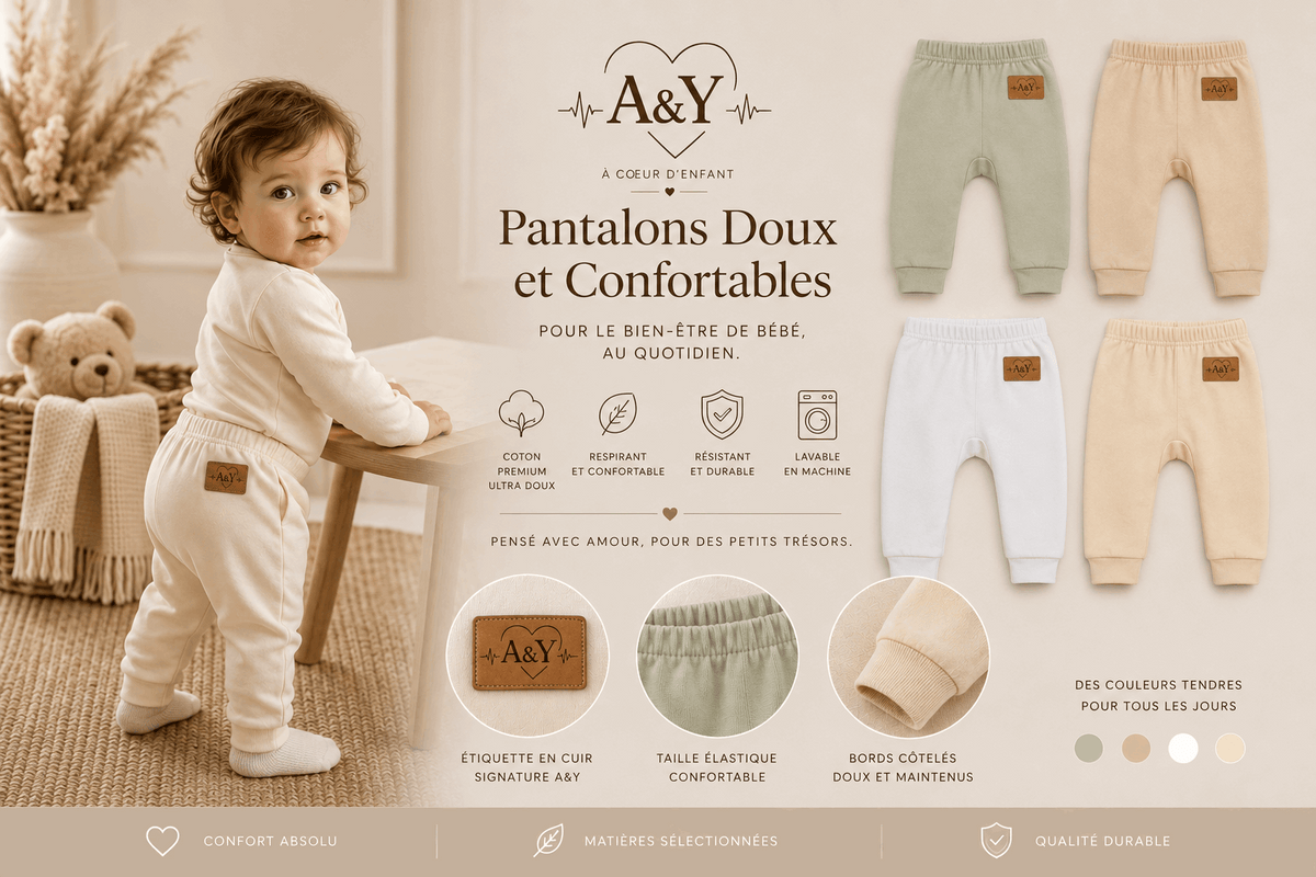 Pantalon de la nouvelle collection A&Y Tout doux en coton biologique