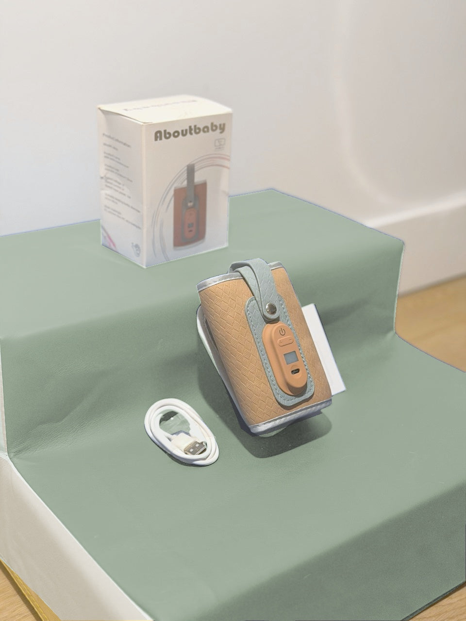Chauffe-biberon portable USB A&Y — Abricot, avec boîte et accessoires — vue 1