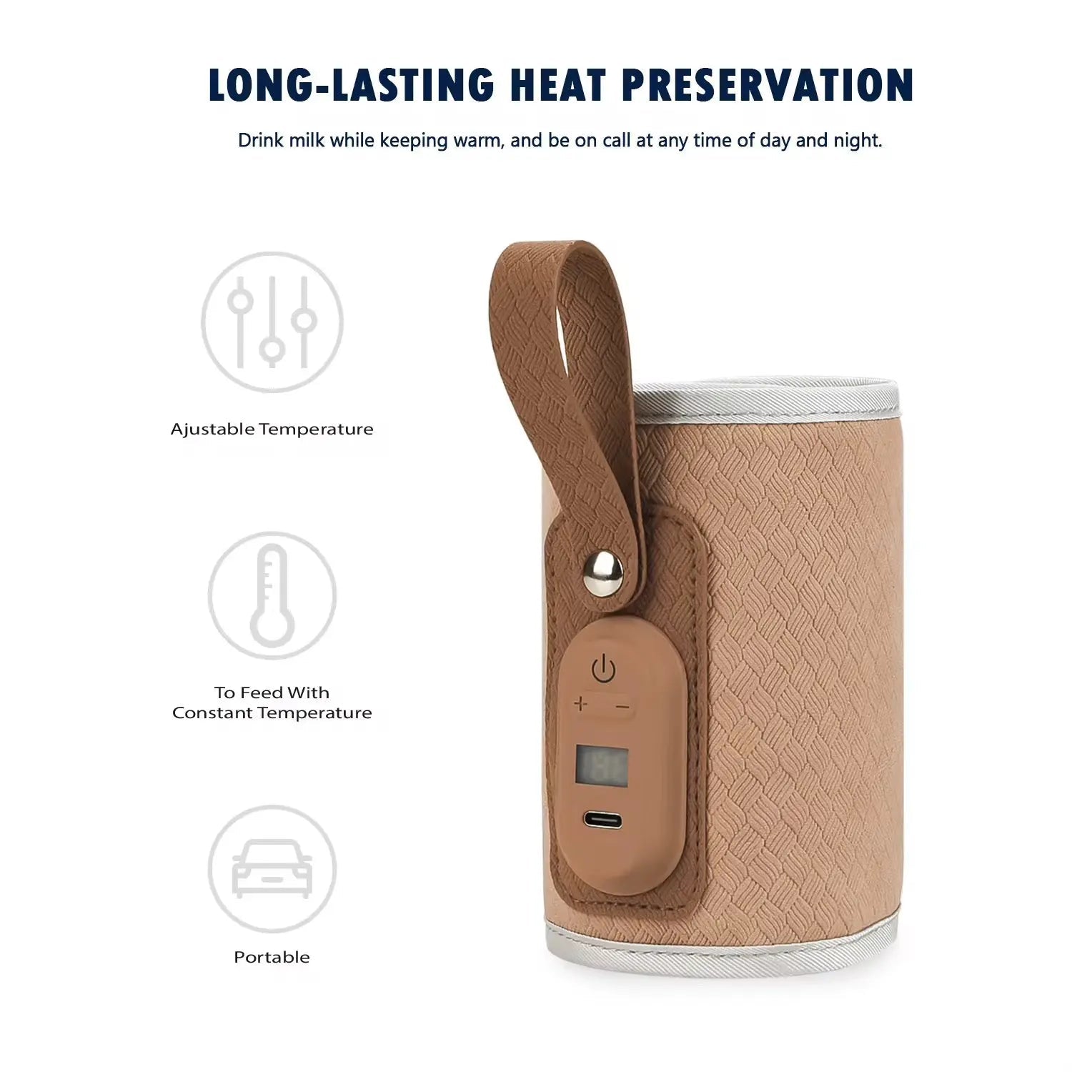 Chauffe-Biberon USB Rechargeable Ajustable - Chez A&Y- À Coeur d'Enfant
