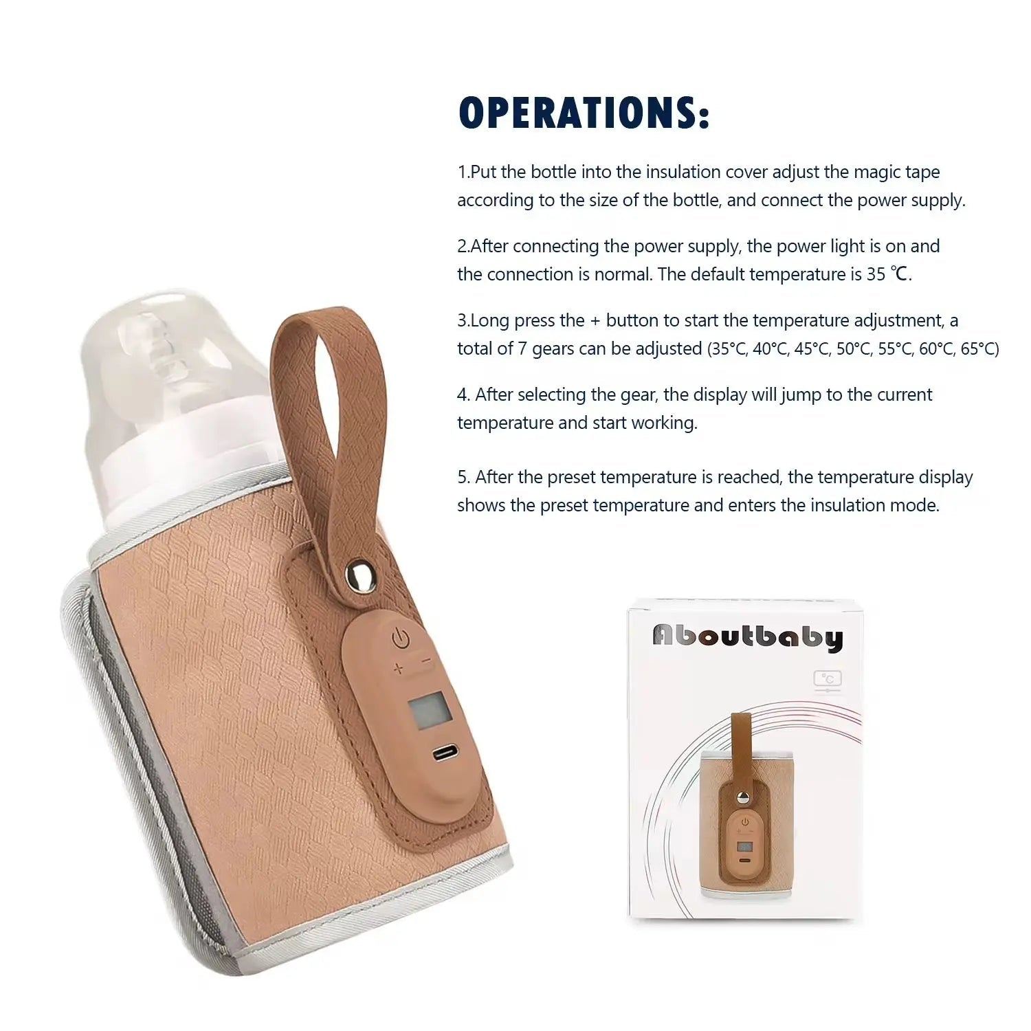 Chauffe-Biberon USB Rechargeable Ajustable - Chez A&Y- À Coeur d'Enfant