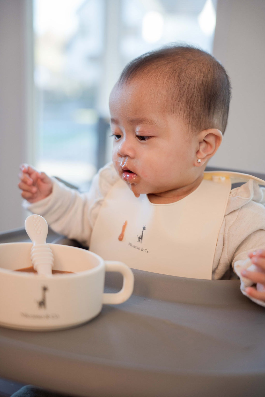 Cuillères d'Apprentissage en Silicone Sans BPA Lot de 2 Pour Bébé - Chez A&Y- À Coeur d'Enfant