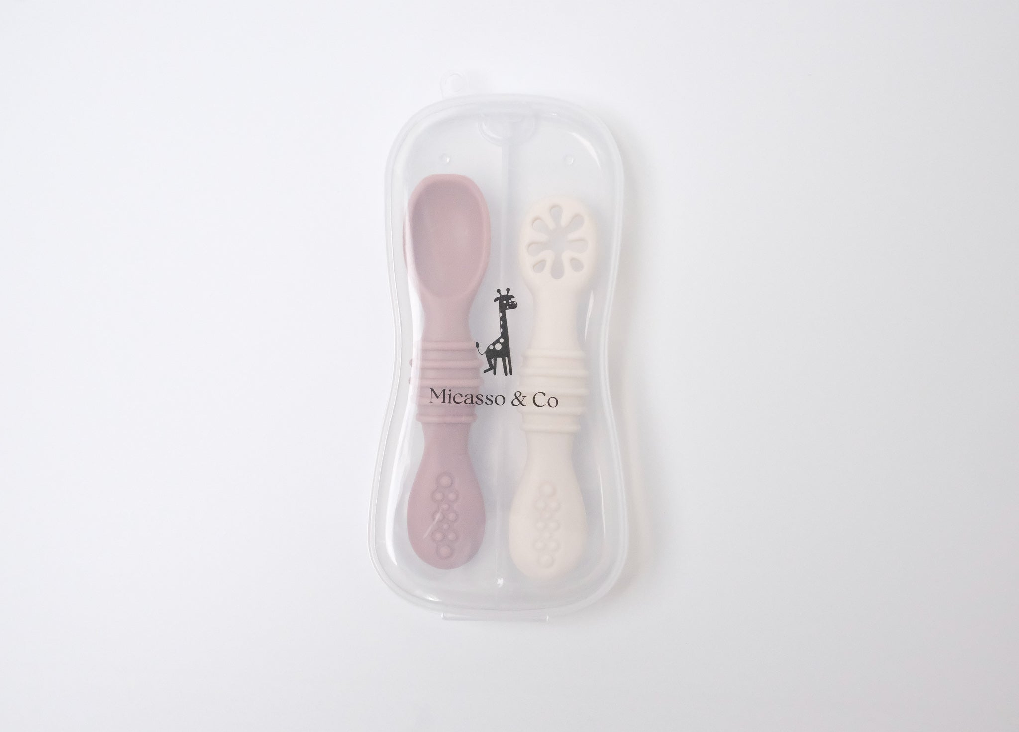 Cuillères d'Apprentissage en Silicone Sans BPA Lot de 2 Pour Bébé - Chez A&Y- À Coeur d'Enfant