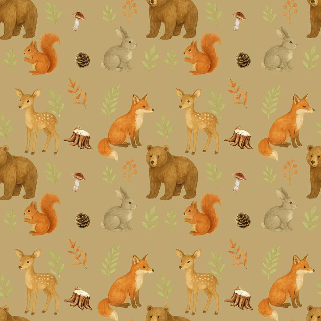 🦊Grande mousseline de bambou les copains des bois - Chez A&Y- À Coeur d'Enfant