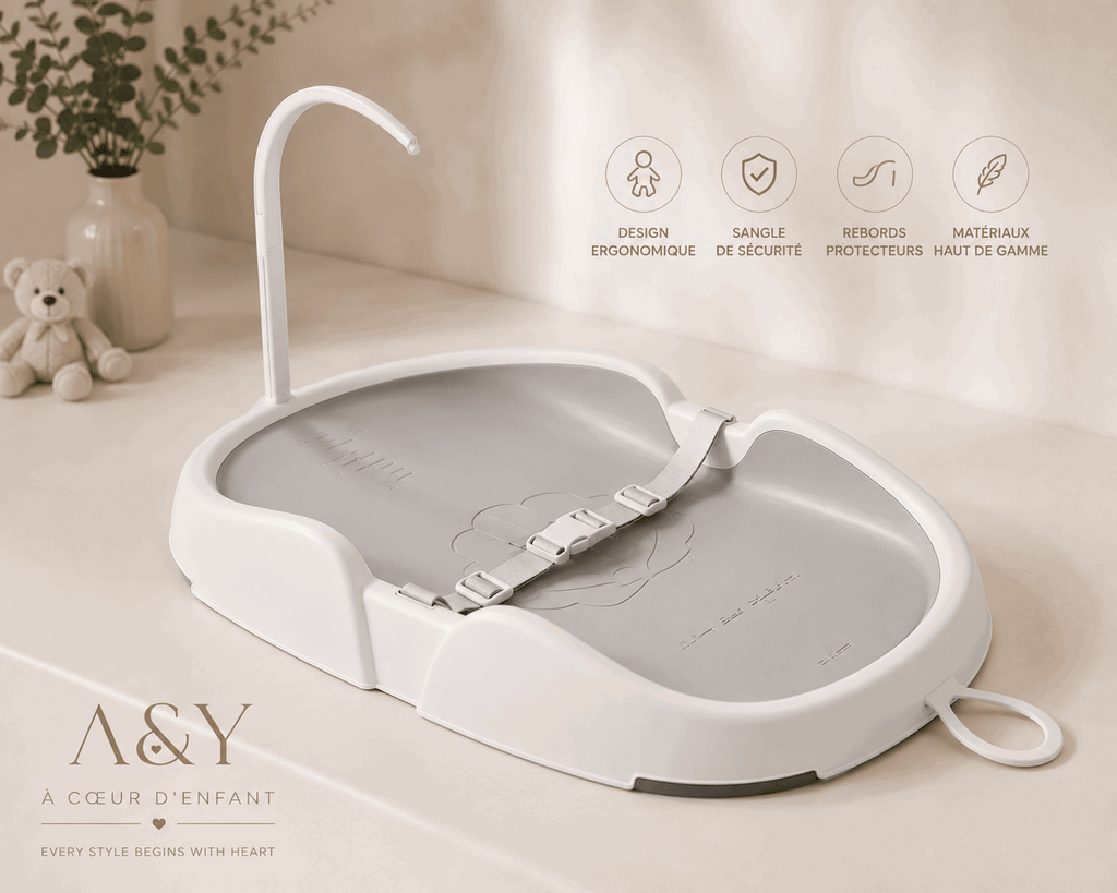 🤍 Matelas à langer bébé portable A&Y - Chez A&Y- À Coeur d'Enfant