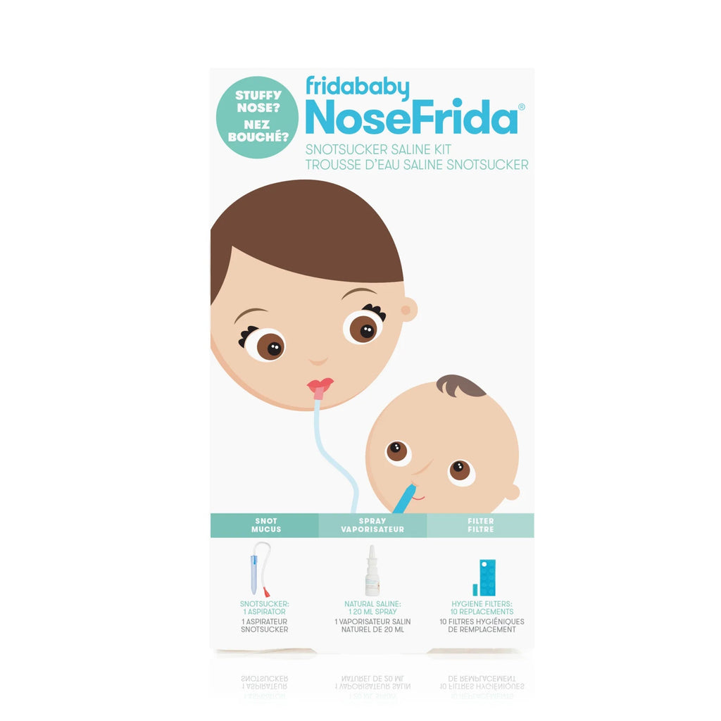 NoseFrida Kit Saline Snotsucker Pour Bébé Avec Filtres Hygiéniques Jetables - Chez A&Y- À Coeur d'Enfant