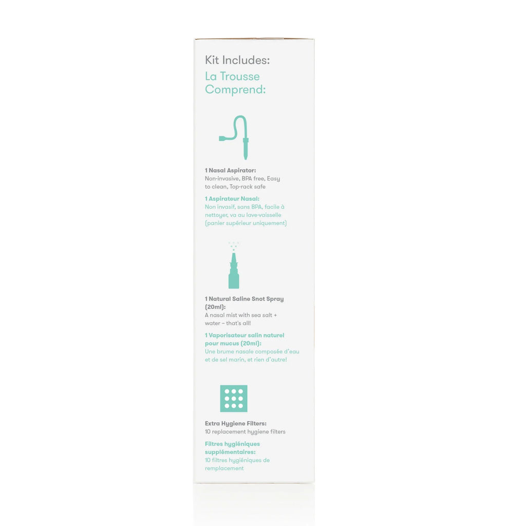 NoseFrida Kit Saline Snotsucker Pour Bébé Avec Filtres Hygiéniques Jetables - Chez A&Y- À Coeur d'Enfant